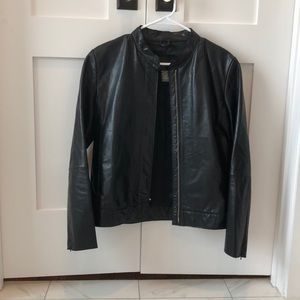 Black leather jacket